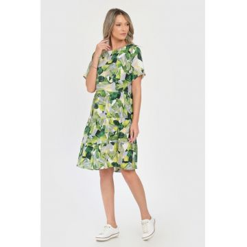 Rochie Medie Dama V290 - cu Imprimeu Abstract
