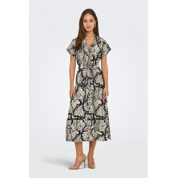 Rochie midi cu cordon in talie si model