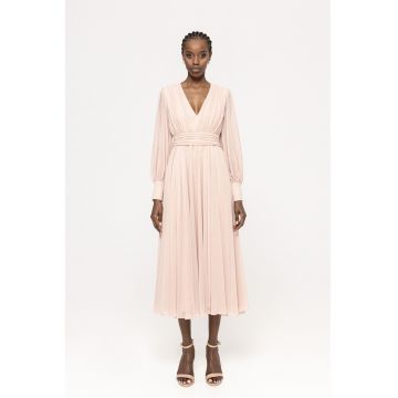 Rochie midi cu croiala A si strasuri