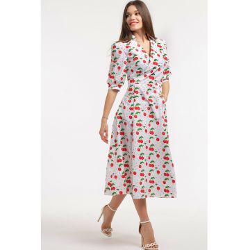 Rochie midi cu decolteu in V