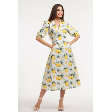 Rochie midi cu decolteu in V