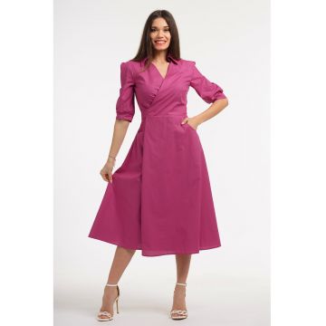 Rochie midi cu decolteu in V