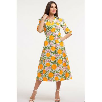 Rochie midi cu decolteu in V