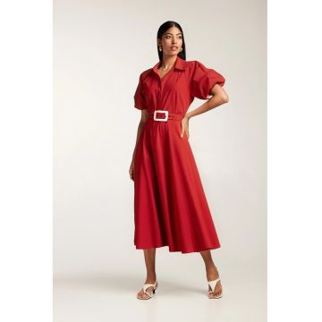 Rochie midi cu maneci scurte