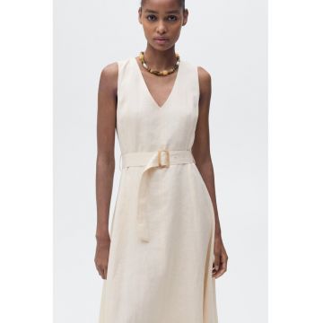 Rochie midi de in cu o curea in talie