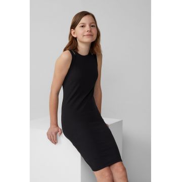 Rochie midi din amestec de bumbac