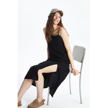 Rochie midi din amestec de in