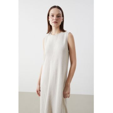 Rochie midi din amestec de in