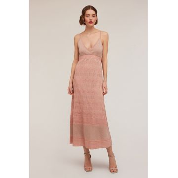 Rochie midi dreapta cu bretele subitiri