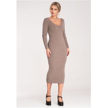 Rochie midi  mulata - bej - viscoza -