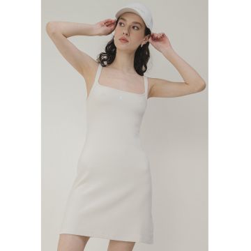 Rochie mini fara maneci cu decolteu patrat
