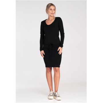Rochie scurta -  neagra - din viscoza -