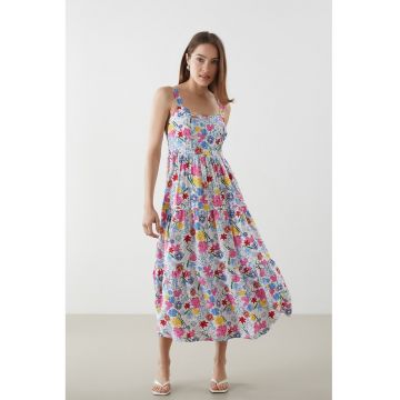 Rochie stratificata cu model floral