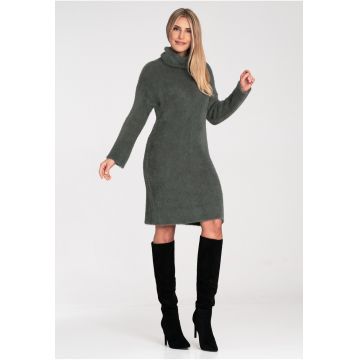 Rochie tricotata -  nylon - verde -