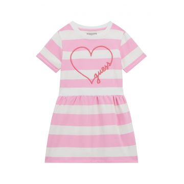 Rochie-tricou cu dungi si croiala A