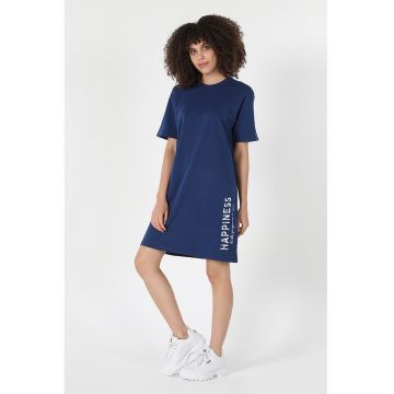 Rochie-tricou cu imprimeu text