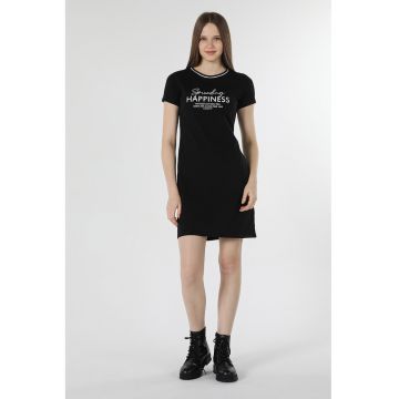 Rochie-tricou cu imprimeu text