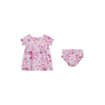 Set de chiloti si rochie din bumbac cu imprimeu tropical - 2 Piese