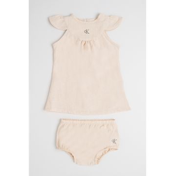 Set de rochie din amestec de in si chiloti