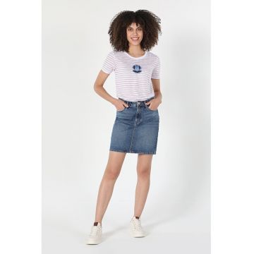 Fusta De Dama Albastru Slim Fit Fusta De Dama Albastru Slim Fit