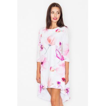 Rochie -  asimetrica - Poliester - florala - multicolor