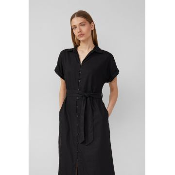 Rochie-camasa midi din amestec de in