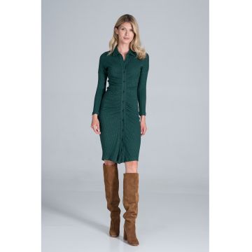 Rochie camasa midi  eleganta - viscoza