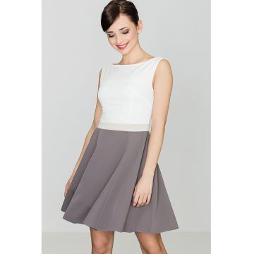 Rochie cocktail  K083 - evazata - fara bretele - decupaj in talie - poliester-viscoza