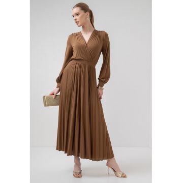 Rochie cu decolteu in V si maneci lungi Cascia