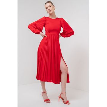 Rochie cu pliuri si maneci lungi Redy