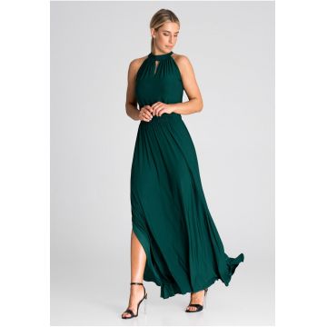 Rochie de seara -  lunga - poliester - verde