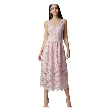 Rochie de seara -  roz - eleganta - din material de calitate - poliester