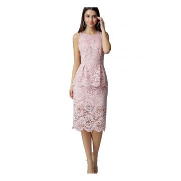Rochie de seara -  roz - eleganta - din material de calitate  - poliester