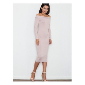 Rochie de seara -  roz - eleganta - din material de calitate - viscoza