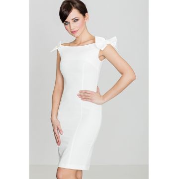 Rochie de vara  fara maneci - ecru - poliester si viscoza