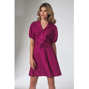 Rochie de vara  M739 - fucsia - maneca scurta - viscoza