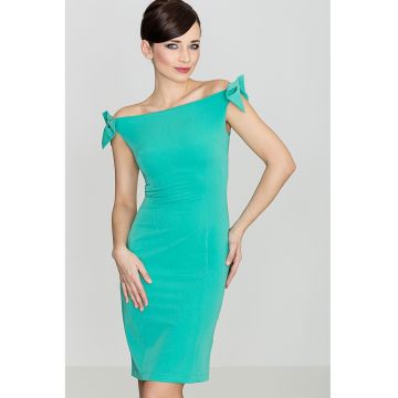 Rochie de vara  verde - fara maneci - poliester si viscoza -