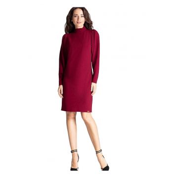 Rochie de zi 690 -  Poliester/Elastan - Rosu