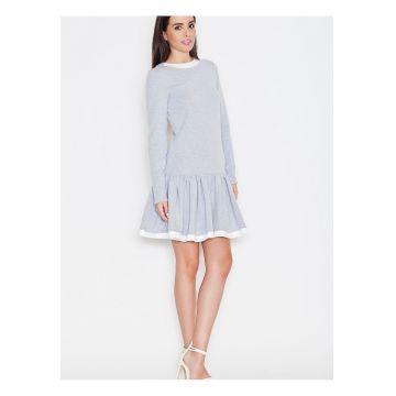 Rochie de zi  gri - casual - bumbac