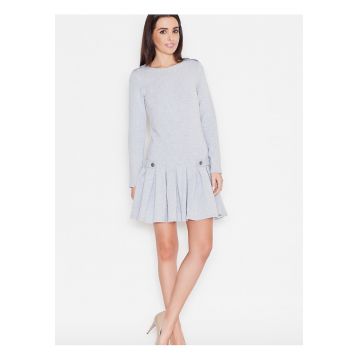 Rochie de zi  gri - casual - cu maneca lunga