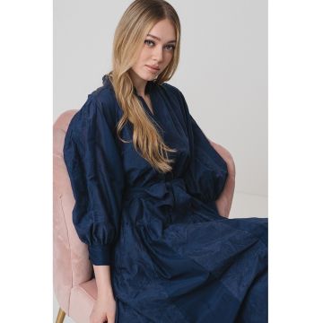 Rochie din amestec de matase cu maneci bufante Rochie din amestec de matase cu maneci bufante