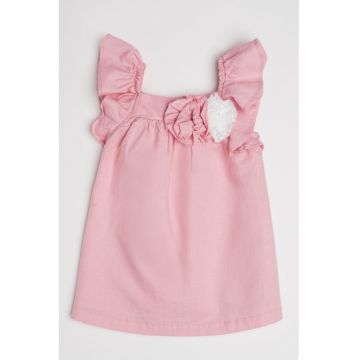 Rochie din in si bumbac cu croiala in A