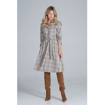 Rochie eleganta  M838 128 - midi - viscoza - bej