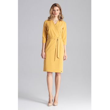 Rochie  eleganta - poliester - galben