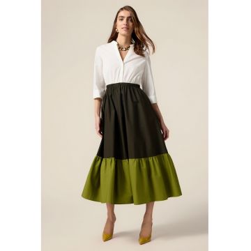 Rochie evazata cu model 2in1 si maneci 3/4