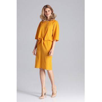 Rochie -  galbena - design modern - poliester - galben -