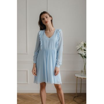 Rochie  L083 - albastru - poliester