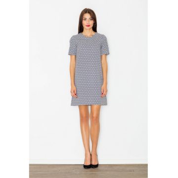 Rochie  M519 - albastru - alb - poliester