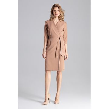 Rochie -  M654 - eleganta - midi - maro - poliester 65% - vascoza 35% -