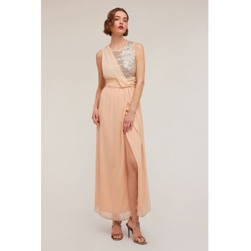 Rochie maxi dreapta cu paiete